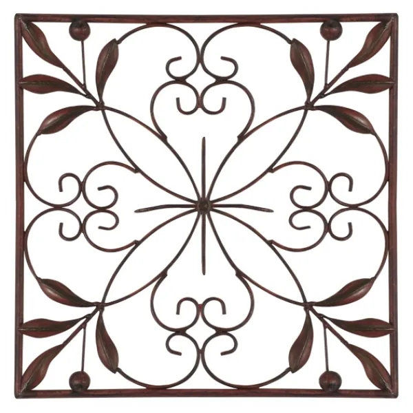 Wall Plaques-Kirkland's Home Bronze Scrollwork 4-Pc. Panel Wall Art Brown