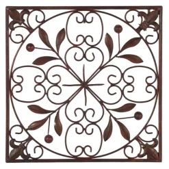 Wall Plaques-Kirkland's Home Bronze Scrollwork 4-Pc. Panel Wall Art Brown