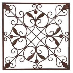 Wall Plaques-Kirkland's Home Bronze Scrollwork 4-Pc. Panel Wall Art Brown