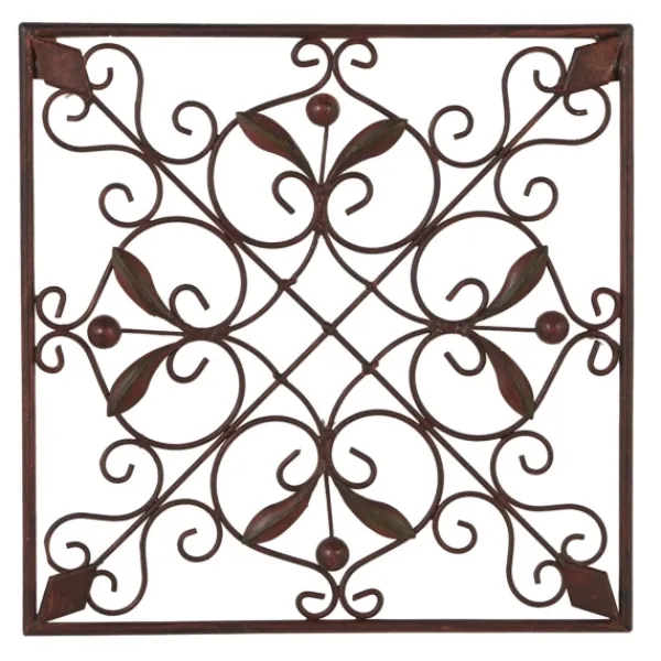 Wall Plaques-Kirkland's Home Bronze Scrollwork 4-Pc. Panel Wall Art Brown