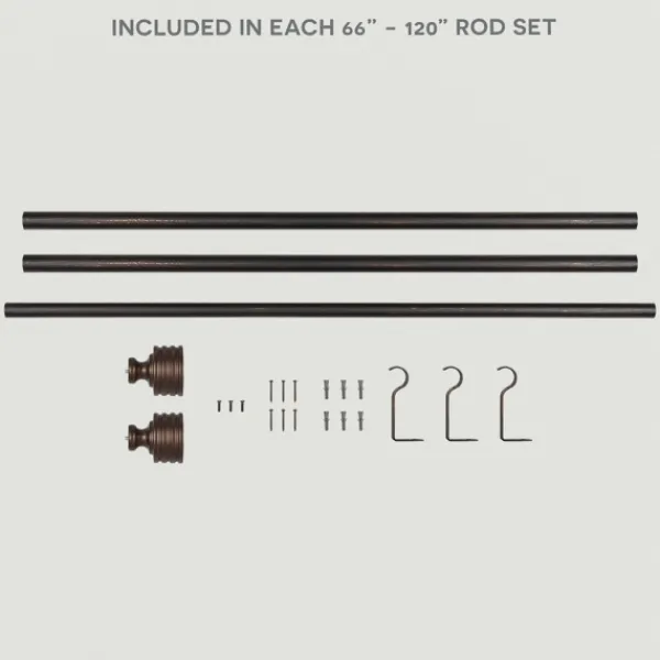 Curtain Rods & Hardware-Kirkland's Home Bronze Stacked Cylinder Curtain Rod, 120 In.