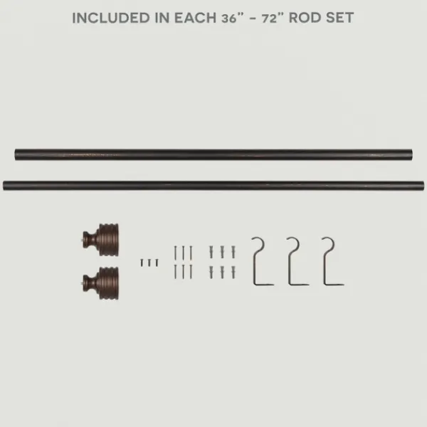 Curtain Rods & Hardware-Kirkland's Home Bronze Stacked Cylinder Curtain Rod, 72 In.