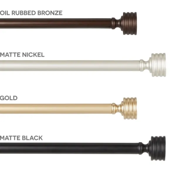 Curtain Rods & Hardware-Kirkland's Home Bronze Stacked Cylinder Curtain Rod, 72 In.