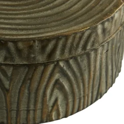 Baskets & Boxes-Kirkland's Home Bronze Tree Bark Round Metal Boxes, Set Of 2 Brown