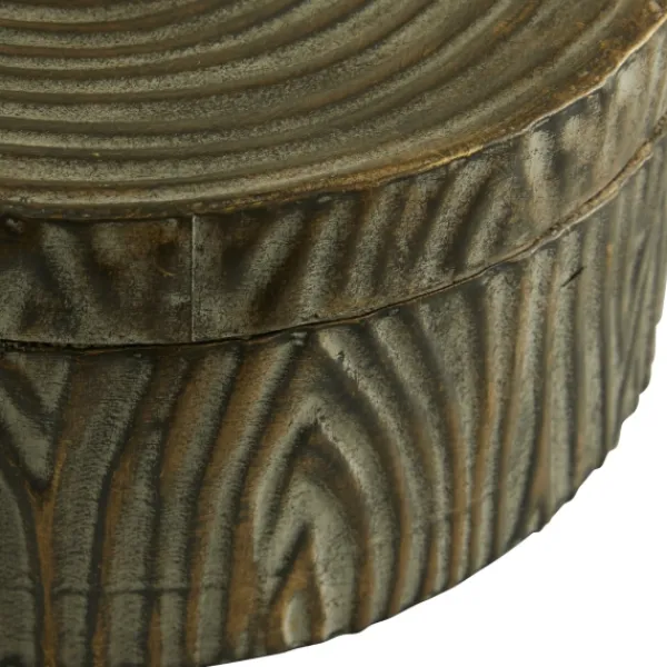 Baskets & Boxes-Kirkland's Home Bronze Tree Bark Round Metal Boxes, Set Of 2 Brown
