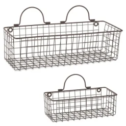Wall Storage-Kirkland's Home Bronze Wall Hanging Wire Baskets, Set Of 2