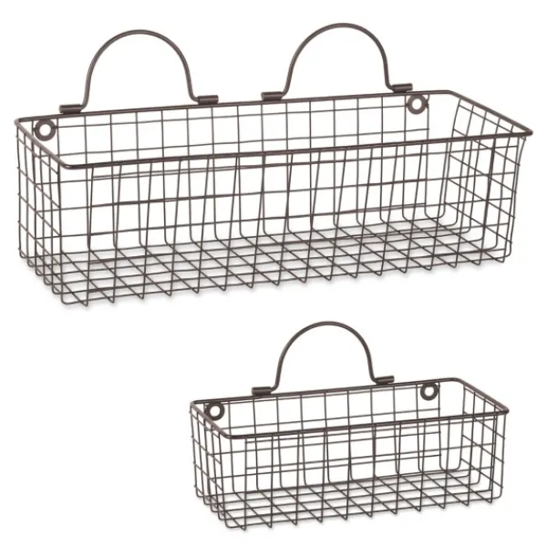 Wall Storage-Kirkland's Home Bronze Wall Hanging Wire Baskets, Set Of 2