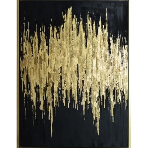 Canvas Art-Kirkland's Home Brooklyn Abstract Framed Canvas Art Print Black/Gold