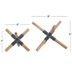 Statues & Figurines-Kirkland's Home Brown And Black Wood Abstract Sculptures, Set Of 2 Brown/Black