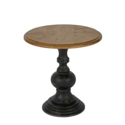 Accent & End Tables-Kirkland's Home Brown And Black Wooden Hemlock Accent Table Brown/Black