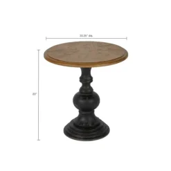 Accent & End Tables-Kirkland's Home Brown And Black Wooden Hemlock Accent Table Brown/Black