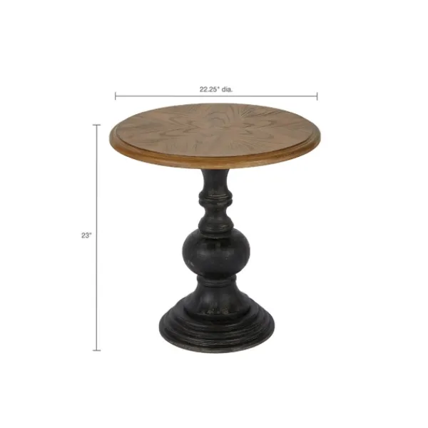 Accent & End Tables-Kirkland's Home Brown And Black Wooden Hemlock Accent Table Brown/Black