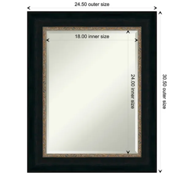 Decorative Mirrors-Kirkland's Home Brown And Bronze Scalloped Edge Frame Mirror