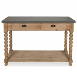Console Tables-Kirkland's Home Brown And Gray Wood 2-Drawer Console Table Tan/Gray