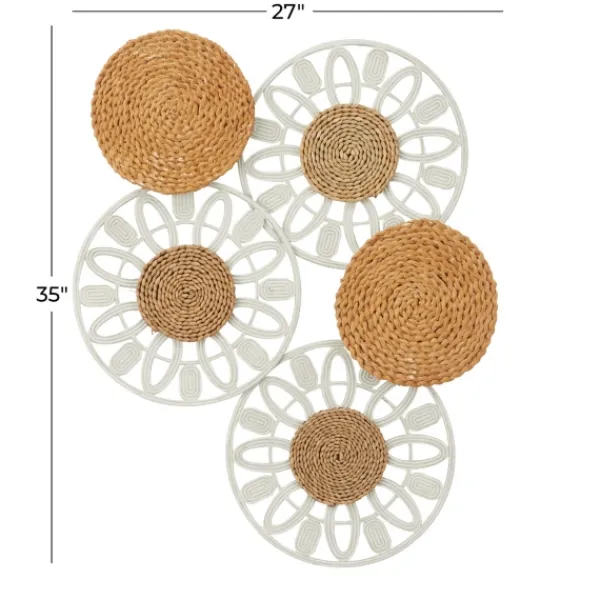 Wall Plaques-Kirkland's Home Brown And White Bohemian Abstract Wall Plaque Brown/White