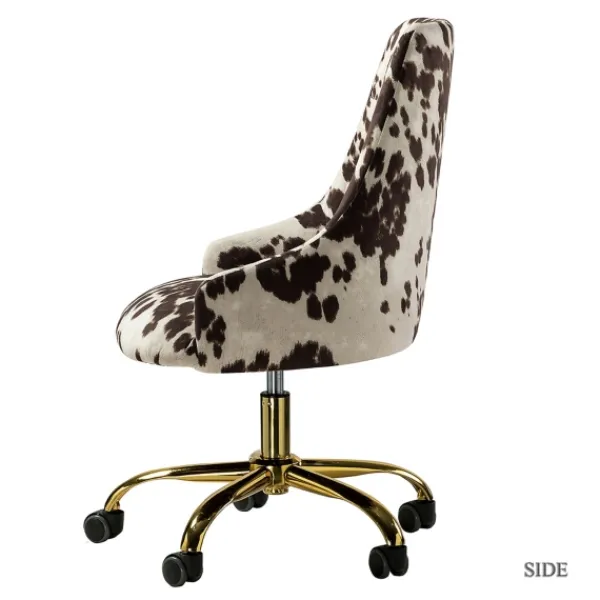 Office Furniture-Kirkland's Home Brown And White Upholstered Cow Print Office Chair Brown/White