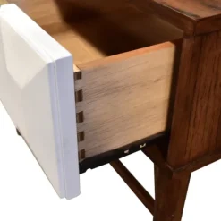 Console Tables-Kirkland's Home Brown And White Wood 2-Drawer Console Table Brown/White