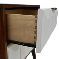 Nightstands-Kirkland's Home Brown And White Wood 2-Drawer Nightstand