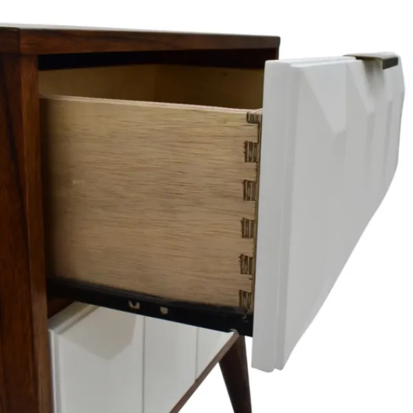 Nightstands-Kirkland's Home Brown And White Wood 2-Drawer Nightstand