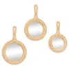 Decorative Mirrors-Kirkland's Home Brown Cora Jute Wall Mirrors, Set Of 3