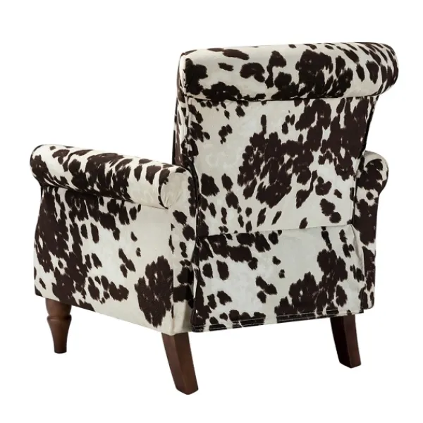 Accent Chairs-Kirkland's Home Brown Cow Print Upholstered Accent Chair Brown/Ivory