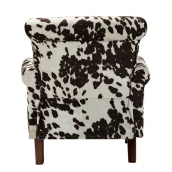 Accent Chairs-Kirkland's Home Brown Cow Print Upholstered Accent Chair Brown/Ivory