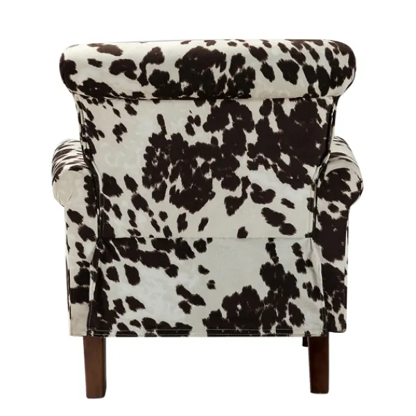 Accent Chairs-Kirkland's Home Brown Cow Print Upholstered Accent Chair Brown/Ivory
