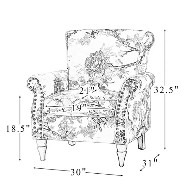 Accent Chairs-Kirkland's Home Brown Cow Print Upholstered Accent Chair Brown/Ivory