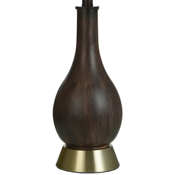 Table Lamps-Kirkland's Home Brown Curved Wood Table Lamp White
