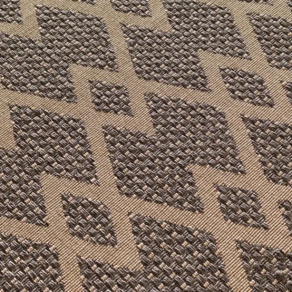 Outdoor Rugs-Kirkland's Home Brown Diamond Chevron Outdoor Area Rug, 7X9 Brown/Tan