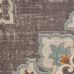 Outdoor Rugs-Kirkland's Home Brown Floral Medallion Outdoor Area Rug, 5X7 Brown/Multi