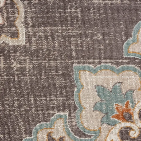 Outdoor Rugs-Kirkland's Home Brown Floral Medallion Outdoor Area Rug, 5X7 Brown/Multi