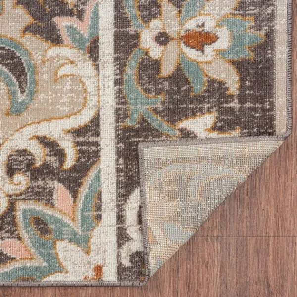 Outdoor Rugs-Kirkland's Home Brown Floral Medallion Outdoor Area Rug, 5X7 Brown/Multi