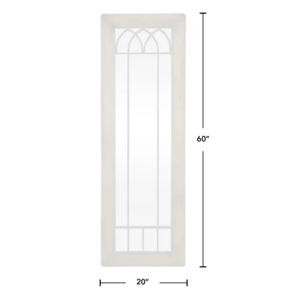 Decorative Mirrors-Kirkland's Home Brown Larissa Arched Window Leaning Mirror