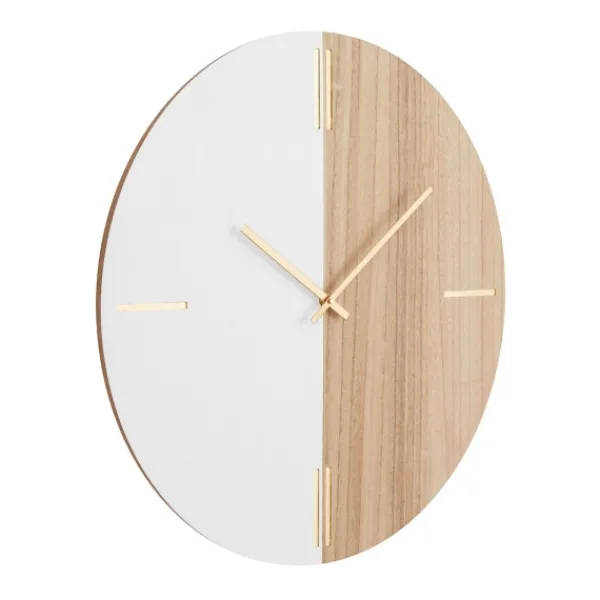 Clocks-Kirkland's Home Brown Neutral Element Wall Clock White