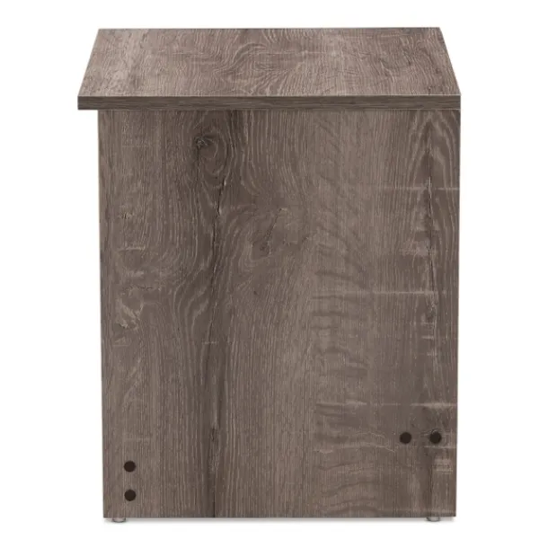 Nightstands-Kirkland's Home Brown Oak Wood Finish 2-Drawer Nightstand