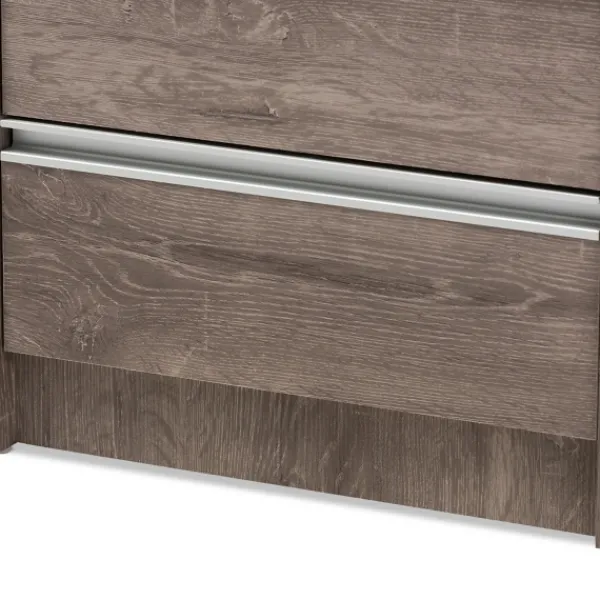 Nightstands-Kirkland's Home Brown Oak Wood Finish 2-Drawer Nightstand