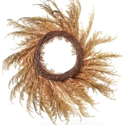 Wreaths-Kirkland's Home Brown Pampas Grass Harvest Wreath Brown/Tan