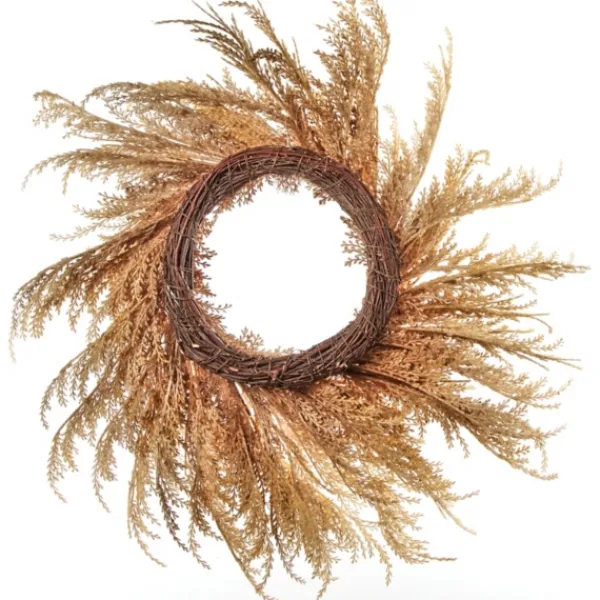 Wreaths-Kirkland's Home Brown Pampas Grass Harvest Wreath Brown/Tan