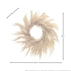 Wreaths-Kirkland's Home Brown Pampas Grass Harvest Wreath Brown/Tan