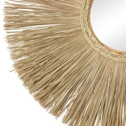 Decorative Mirrors-Kirkland's Home Brown Reed And Wood Wall Mirror
