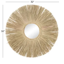 Decorative Mirrors-Kirkland's Home Brown Reed And Wood Wall Mirror