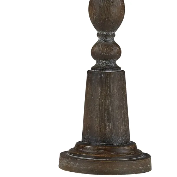 Buffet Lamps-Kirkland's Home Brown Resin Traditional Candlestick Buffet Lamp Ivory