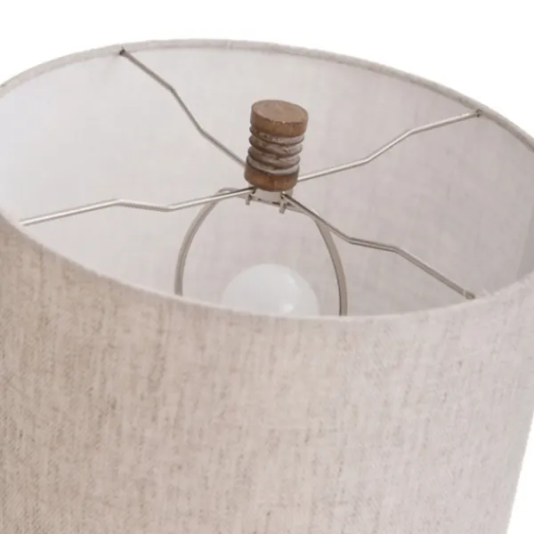 Table Lamps-Kirkland's Home Brown Ribbed Wood Finish Table Lamp Tan