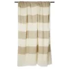 Blankets & Throws-Kirkland's Home Brown Rugby Stripe Fringe Throw Ivory/Brown