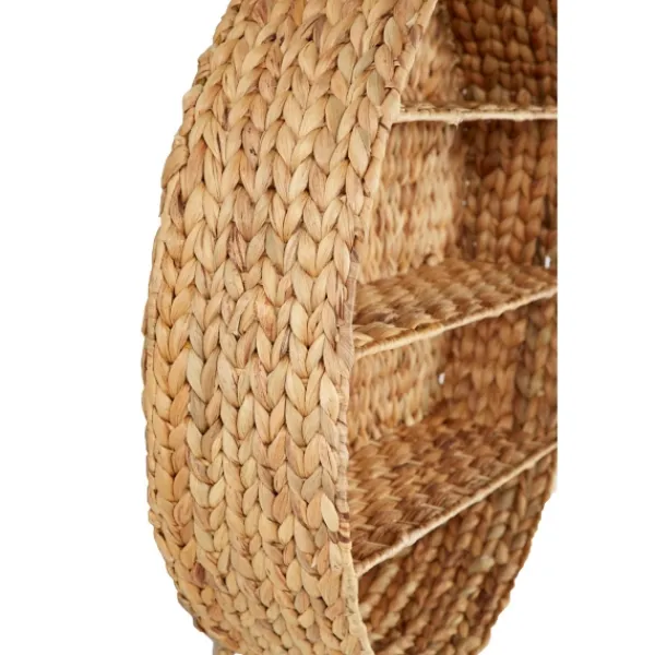 Shelves-Kirkland's Home Brown Sea Grass Woven Round Wall Shelf