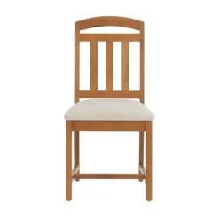 Dining Chairs-Kirkland's Home Brown Slatted Upholstered Dining Chairs, Set Of 2 Brown/White