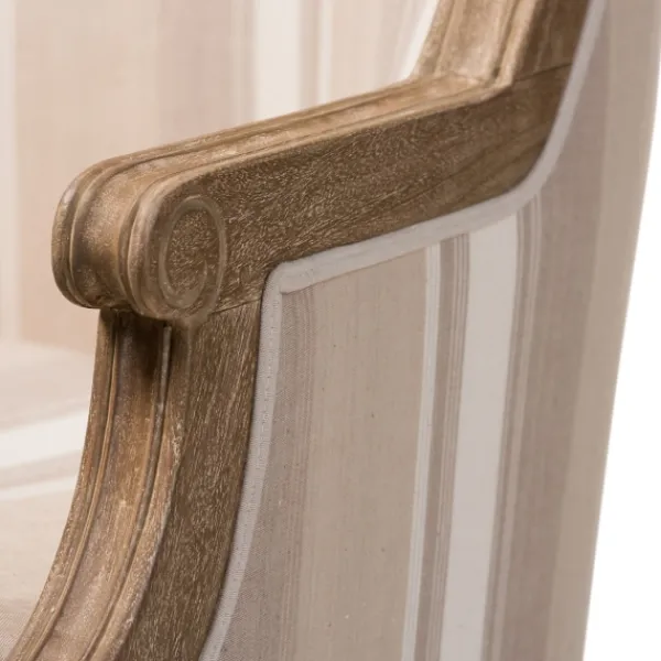 Accent Chairs-Kirkland's Home Brown Striped Upholstered Accent Chair Brown/Tan/White