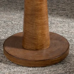 Floor Lamps-Kirkland's Home Brown Tapered Base Velvet Shade Floor Lamp Gray