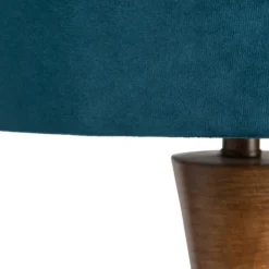 Table Lamps-Kirkland's Home Brown Tapered Base Velvet Shade Table Lamp Blue
